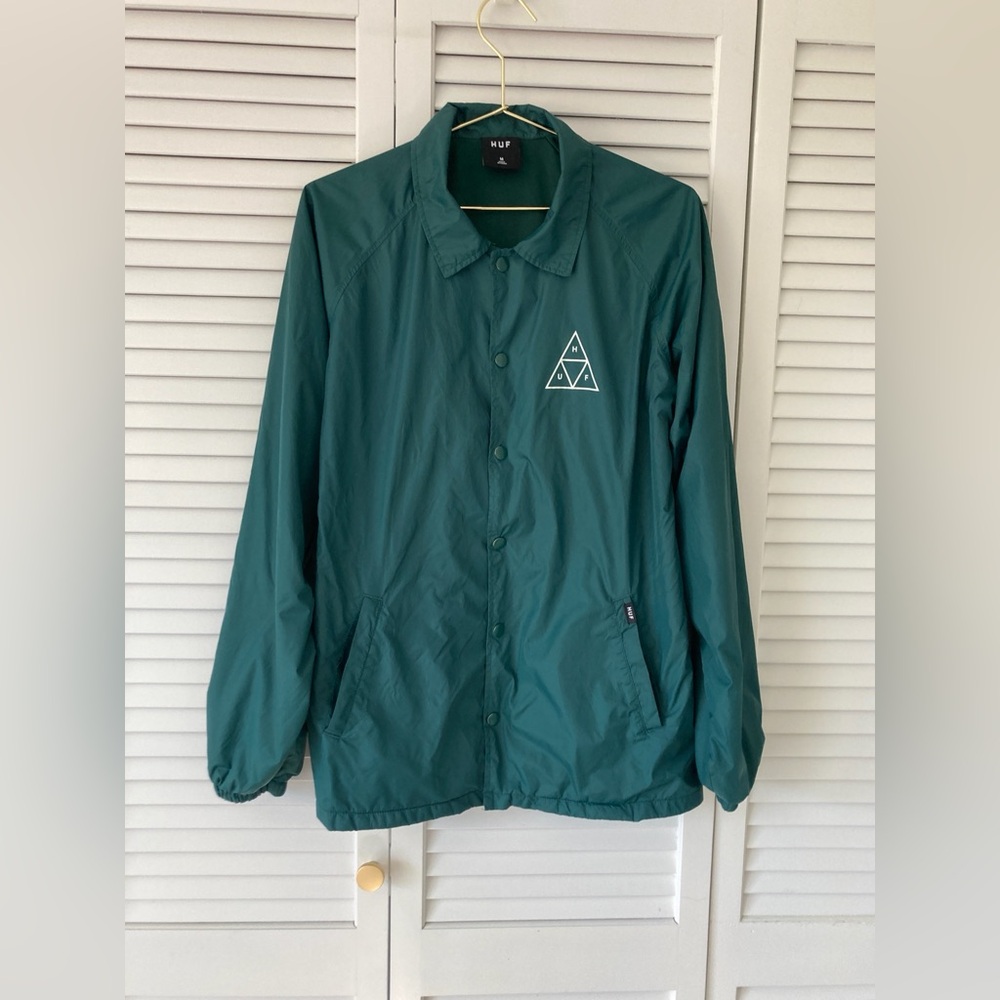 HUF Men's Hunter Green Lightweight Jacket Size Medium